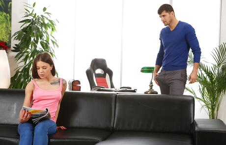 Sultry byelorussiann Lita Phoenix in tight jeans suck and fuck big cock 