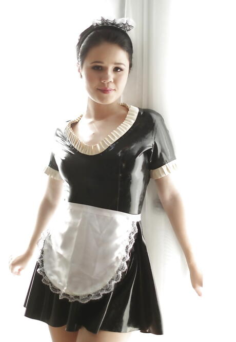 Hot american pornstar Yhivi in uniform reveals small tits and hot butt 